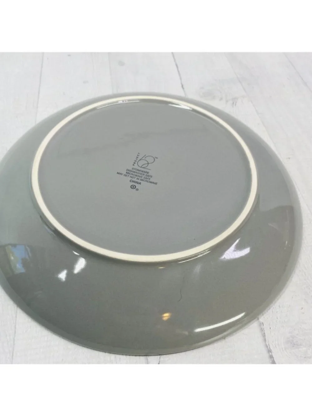 Project 62 Target AVESTA Glossy Gray Stoneware Smooth Coupe Dinner Plates Set 4